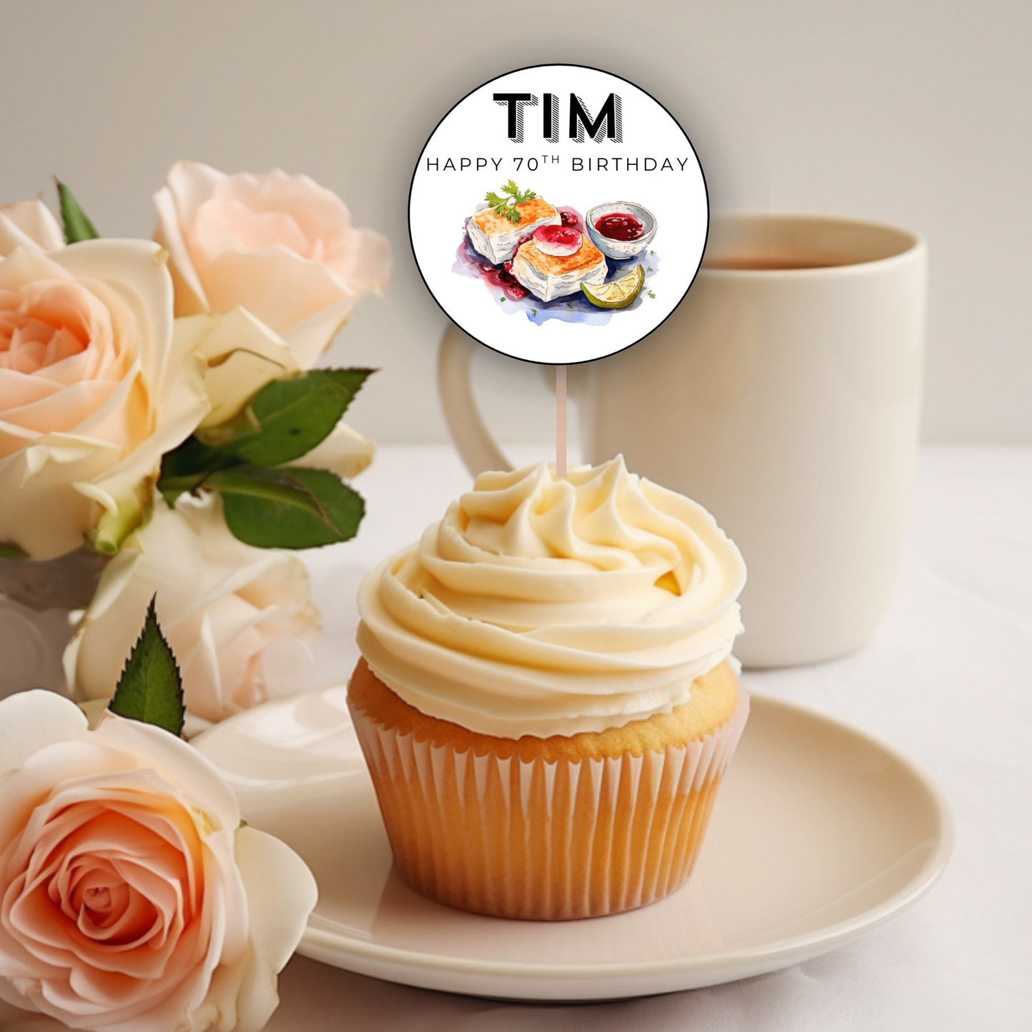 70th Birthday Cupcake Toppers Man