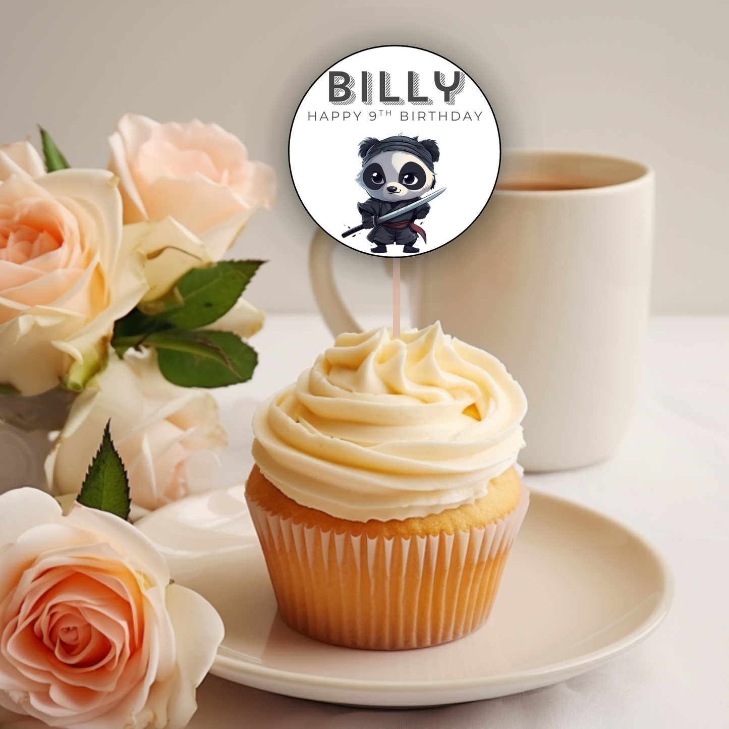 9th Birthday Cupcake Toppers Boy