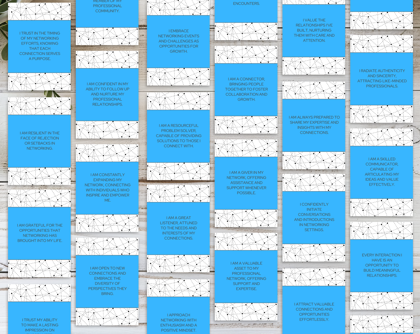 30 Networking Affirmation Cards