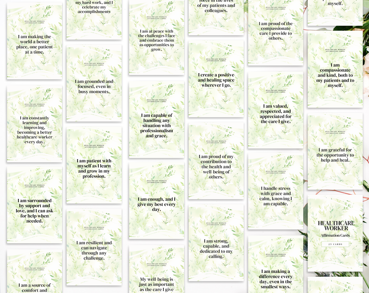 25 Healthcare Worker Affirmation Cards