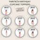 30th Birthday Cupcake Toppers Woman