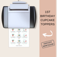 1st Birthday Cupcake Toppers Girl