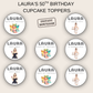 50th Birthday Cupcake Toppers Woman