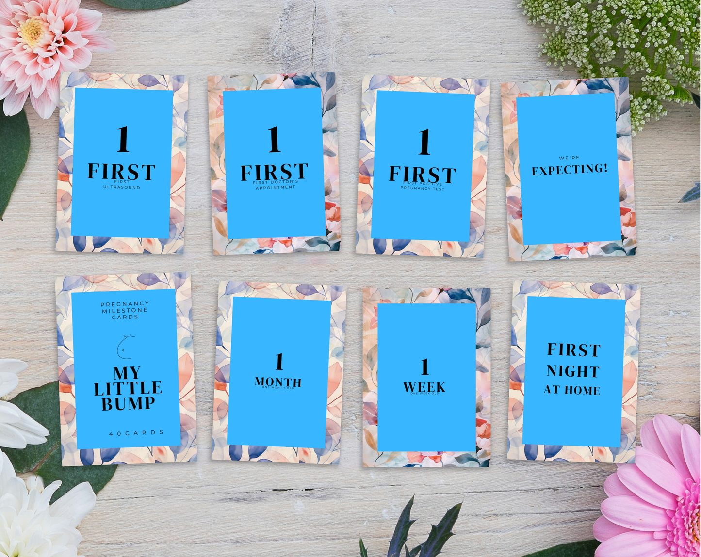 40 Pregnancy Milestone Cards