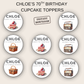 70th Birthday Cupcake Toppers Girl