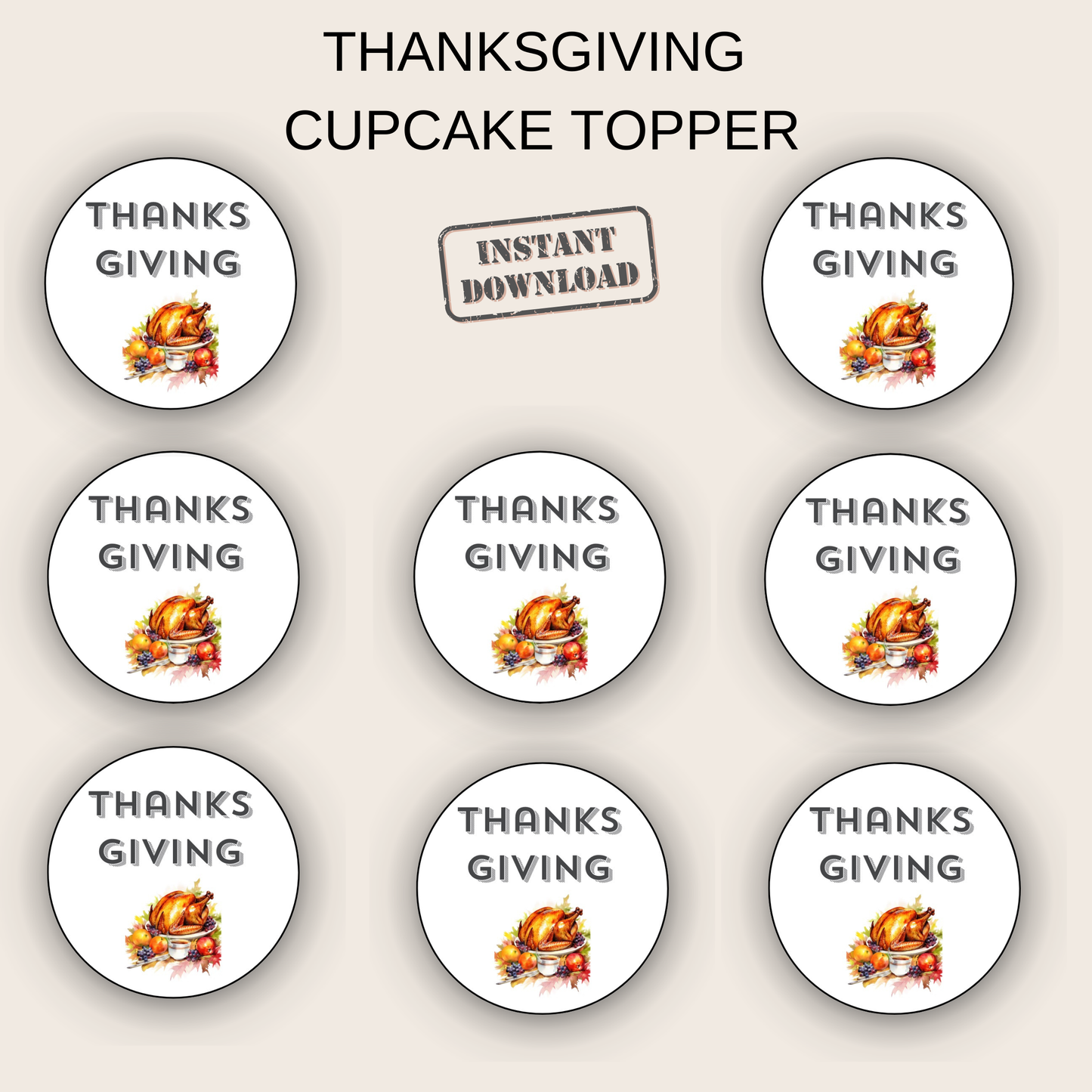 Thanksgiving Cupcake Topper
