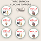 3rd Birthday Cupcake Toppers Girl