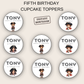 5th Birthday Cupcake Toppers Boy