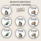 7th Birthday Cupcake Toppers Boy