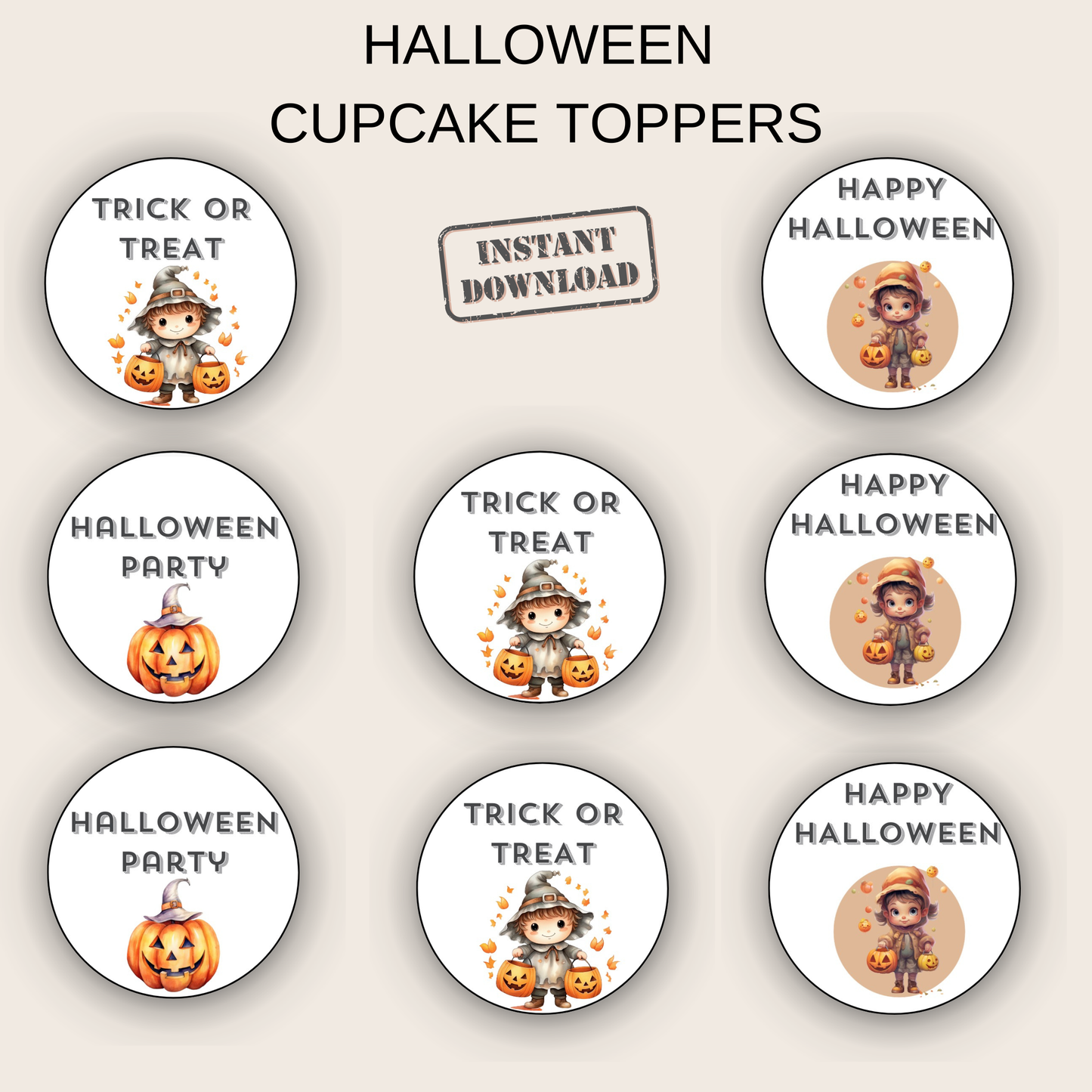 Halloween Cupcake Toppers