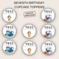 7th Birthday Cupcake Toppers Girl