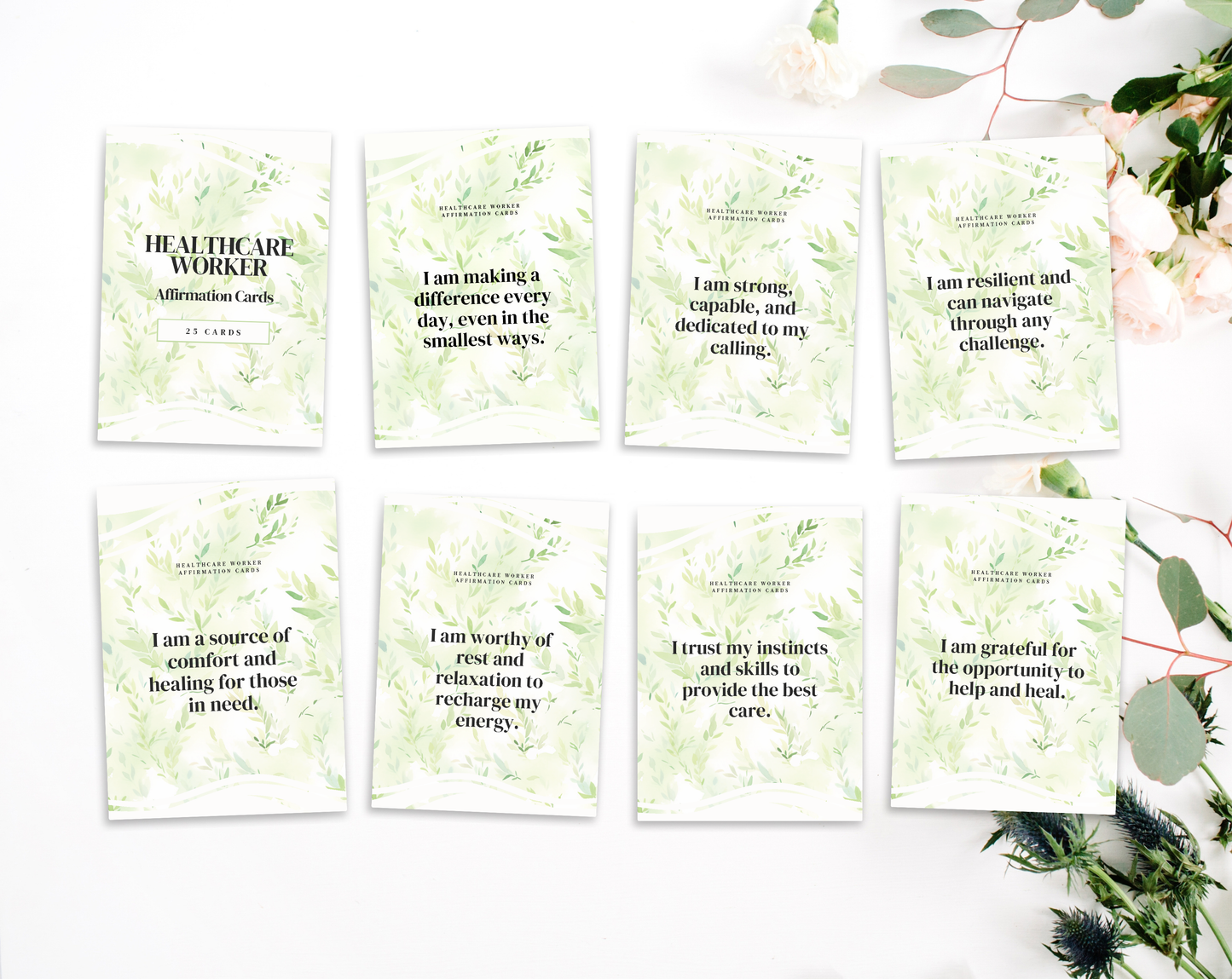 25 Healthcare Worker Affirmation Cards