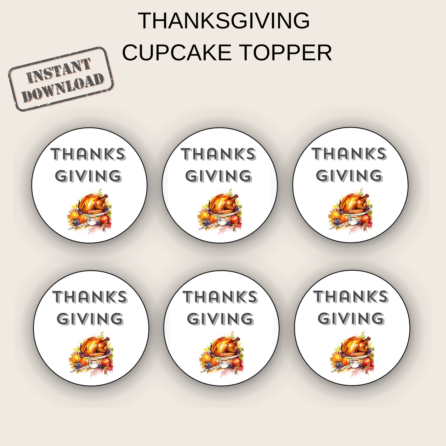 Thanksgiving Cupcake Topper