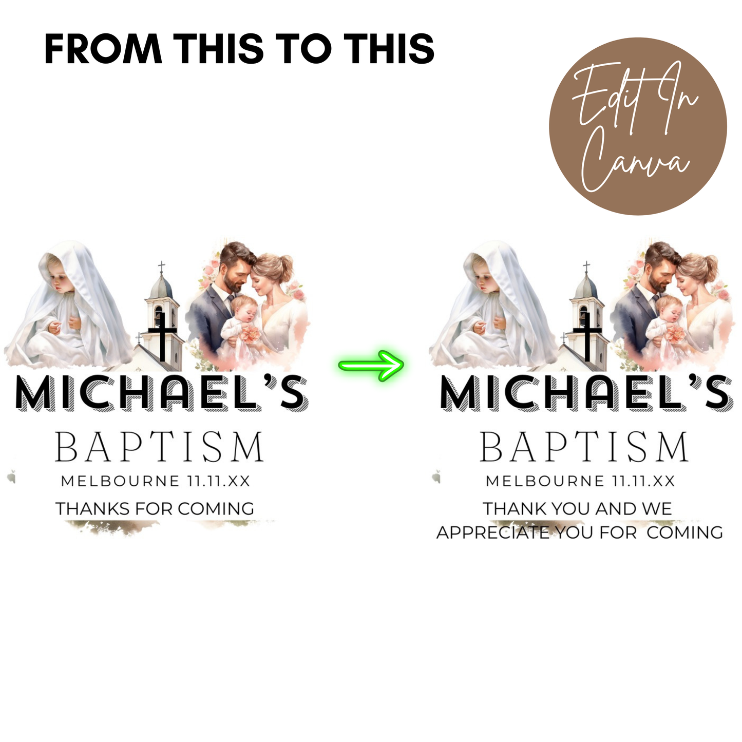 Michael's Baptism Thank You Tag