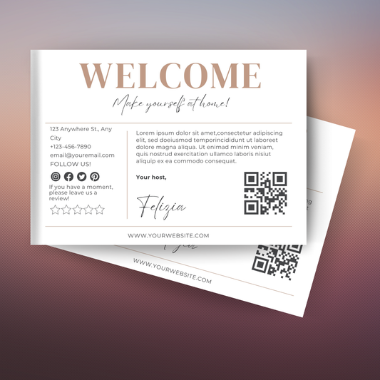 Airbnb Welcome Card Template