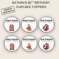 80th Birthday Cupcake Toppers Man
