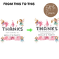 8th Birthday Thank You Tag Girl