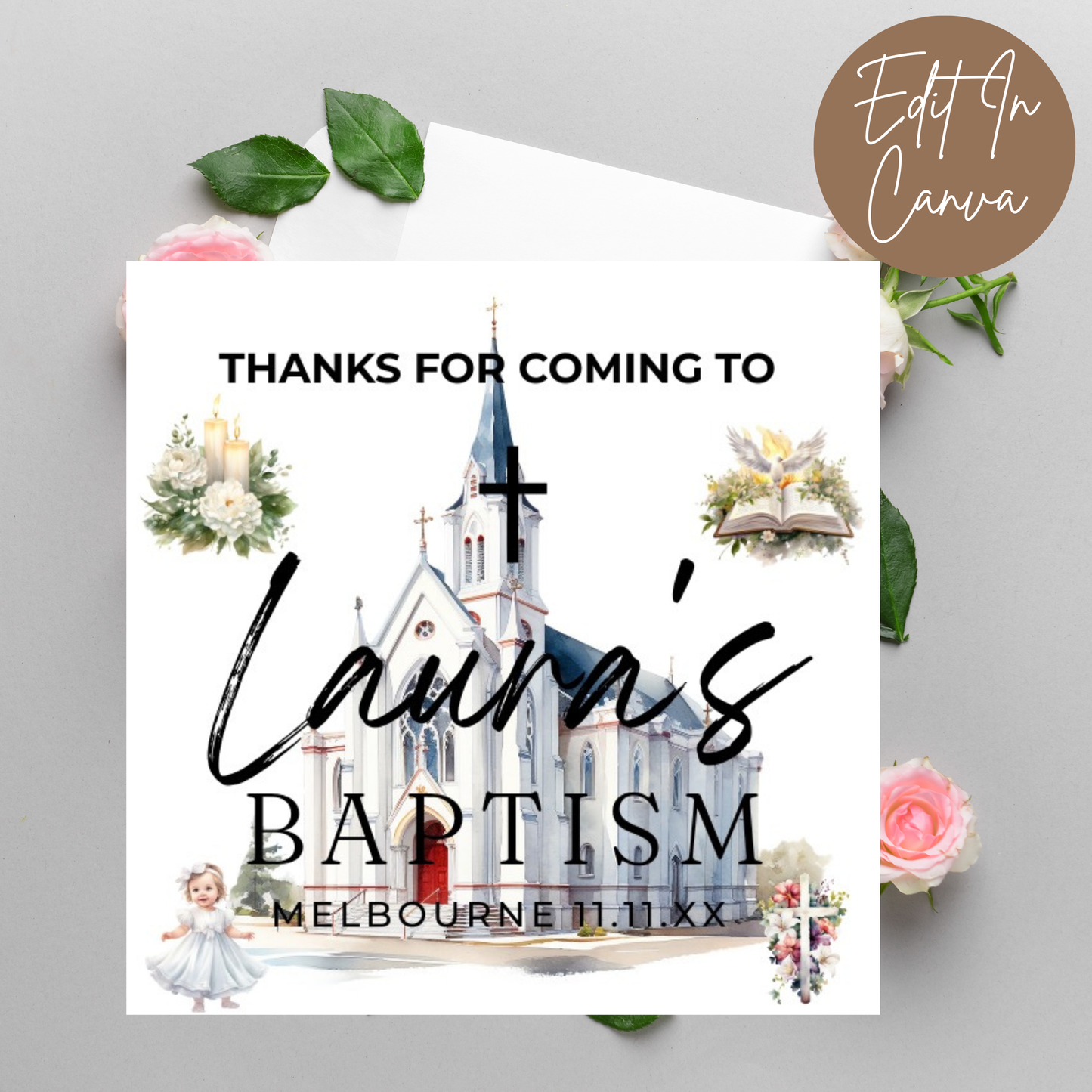 Baptism Thank You Tag