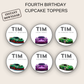 4th Birthday Party Cupcake Toppers Boy