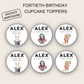 40th Birthday Cupcake Toppers Man