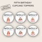 5th Birthday Cupcake Toppers Girl