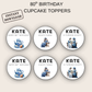 80th Birthday Cupcake Toppers Girl