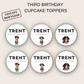 3rd Birthday Boy Cupcake Toppers