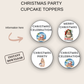 Christmas Party Cupcake Toppers