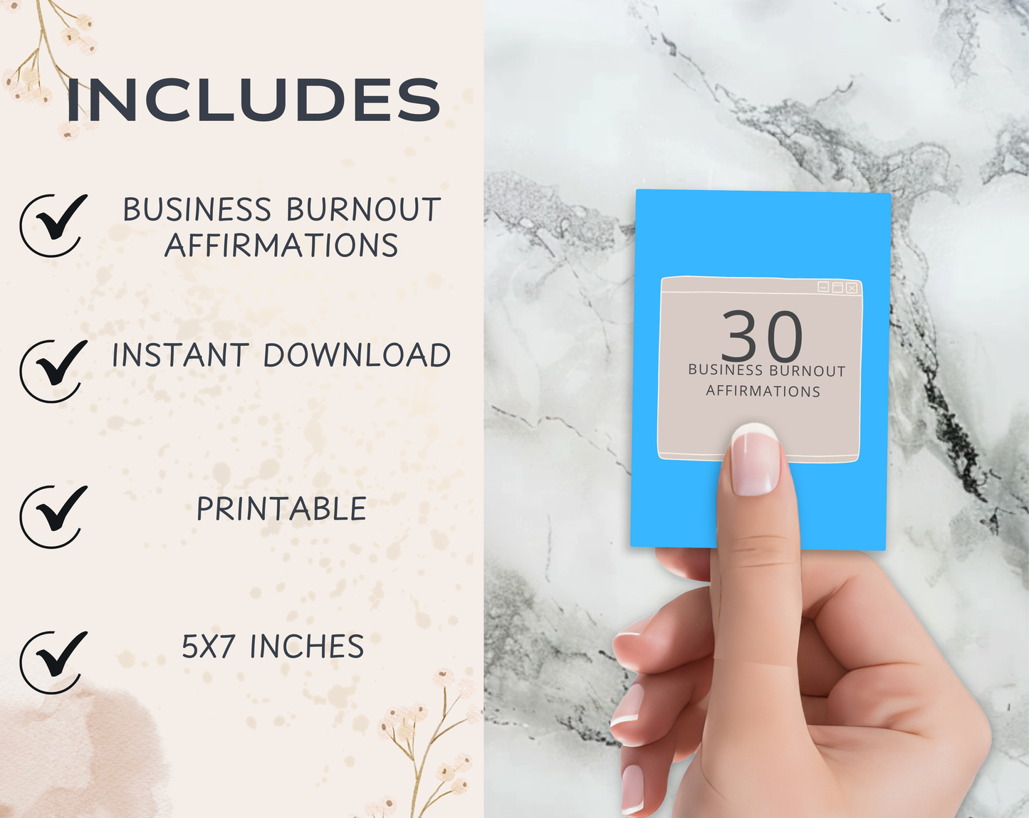 30 Business Burnout Affirmation Cards