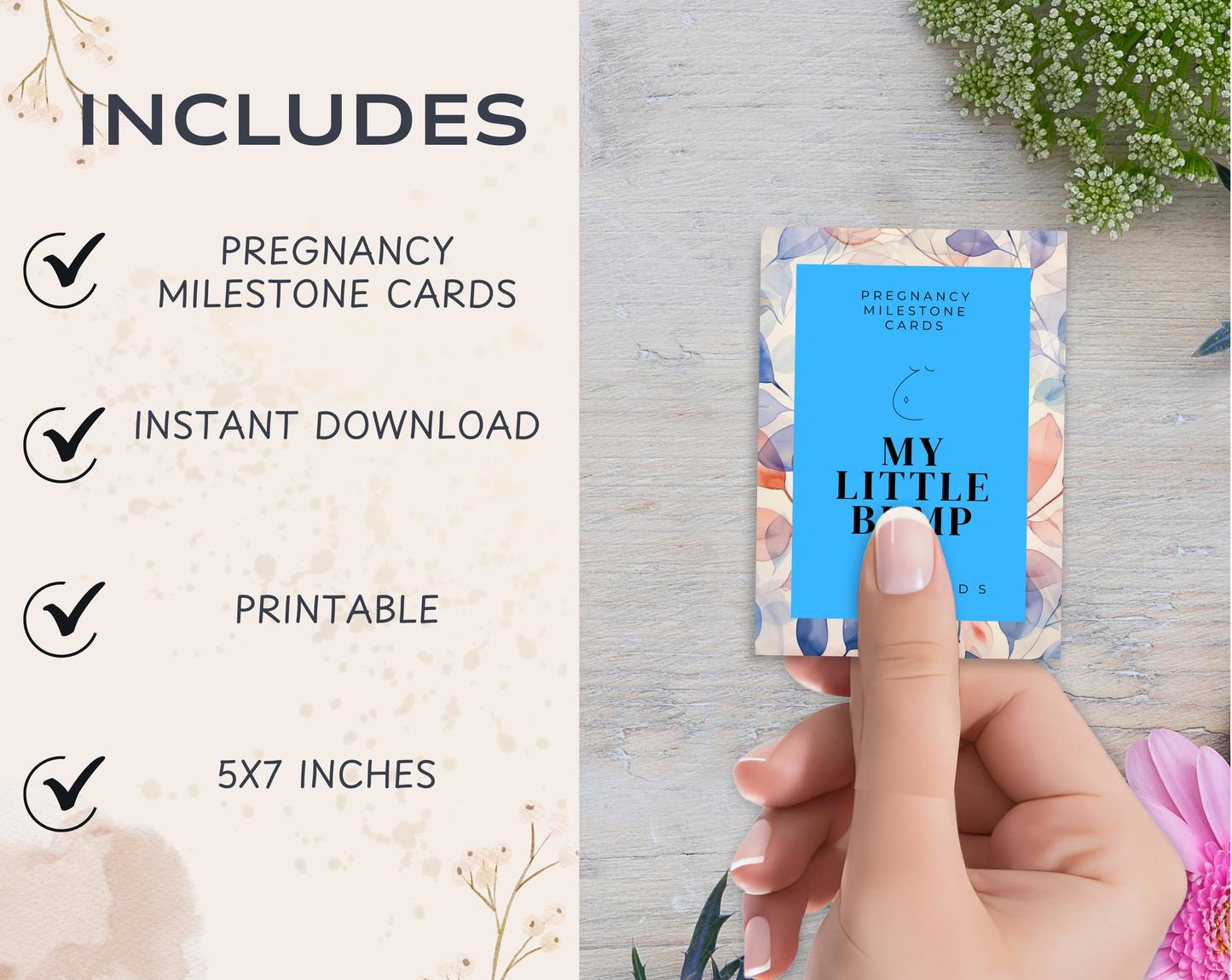 40 Pregnancy Milestone Cards