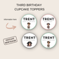 3rd Birthday Boy Cupcake Toppers