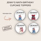 9th Birthday Cupcake Toppers Girl