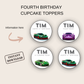 4th Birthday Party Cupcake Toppers Boy