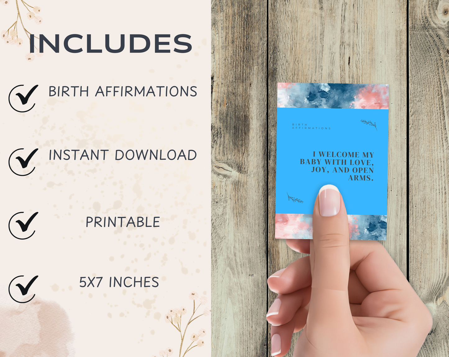 30 Birth Affirmation Cards