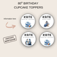 80th Birthday Cupcake Toppers Girl