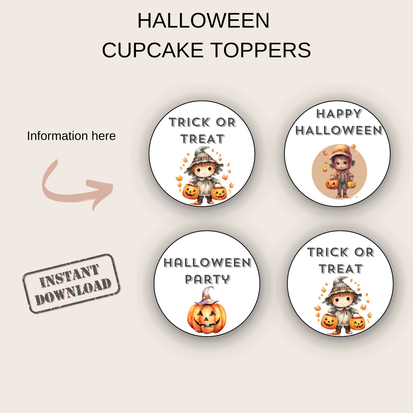 Halloween Cupcake Toppers