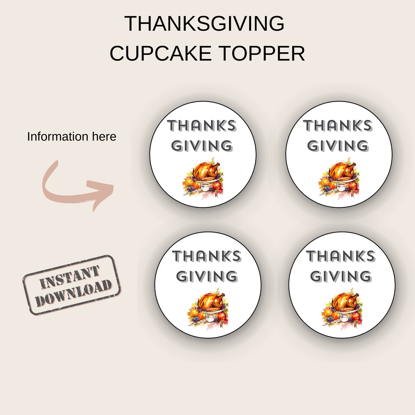 Thanksgiving Cupcake Topper