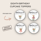 8th Birthday Cupcake Toppers Girl