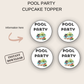 Pool Party Cupcake Topper