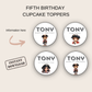 5th Birthday Cupcake Toppers Boy