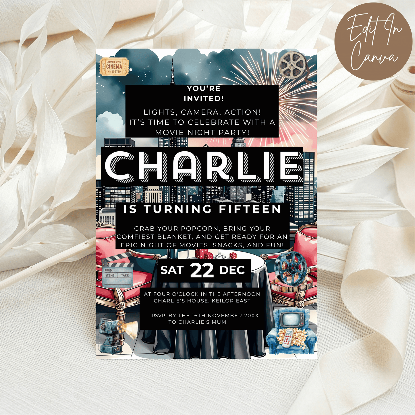 15th Birthday Invitation