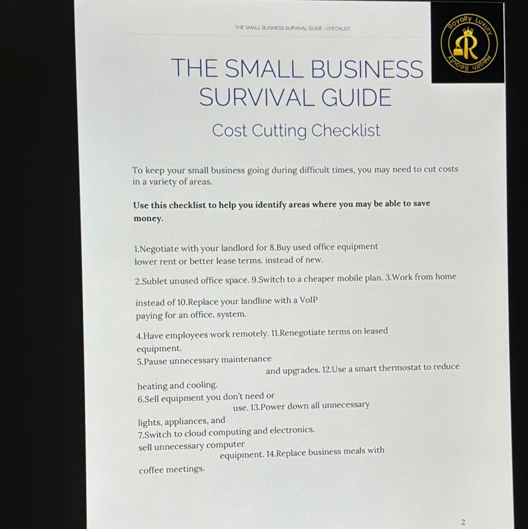 Cut Cost File.pdf Cost Cutting Checklist - Conduct a Business Cost Savings