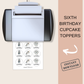 6th Birthday Party Cupcake Toppers Boy