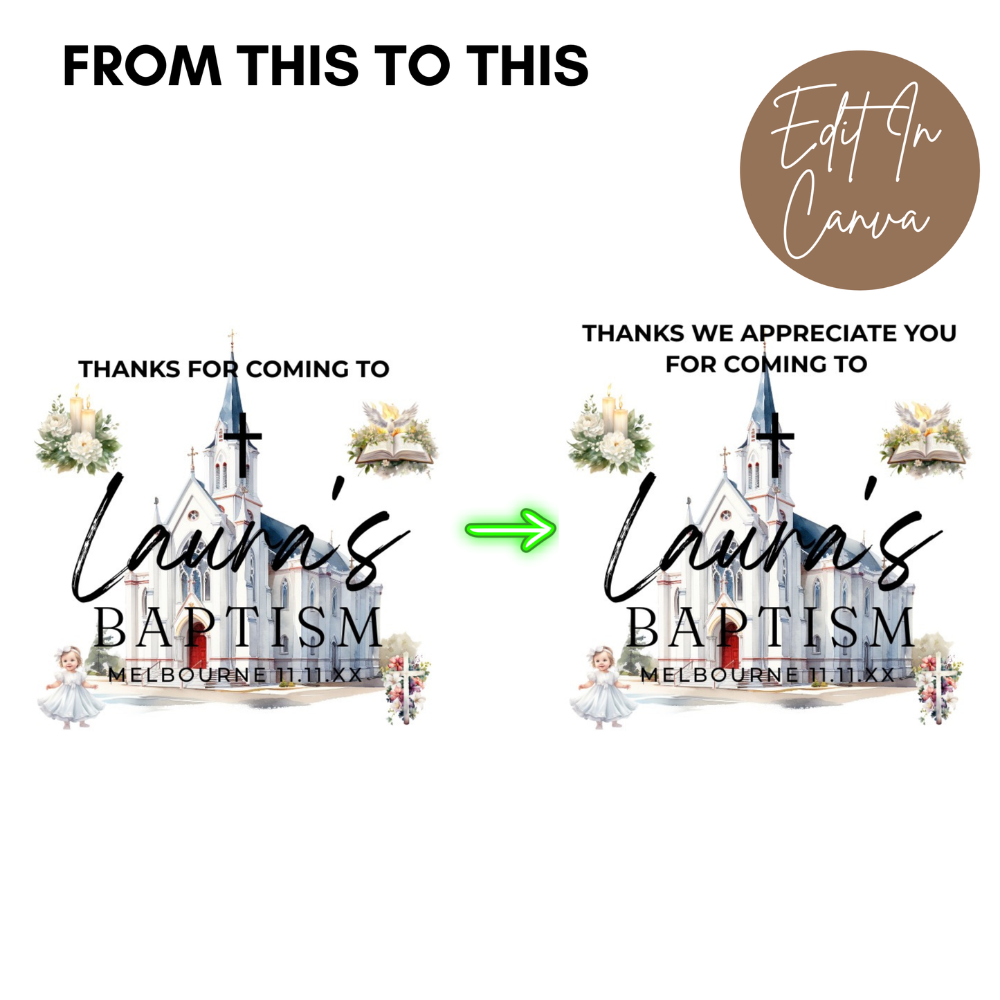 Baptism Thank You Tag