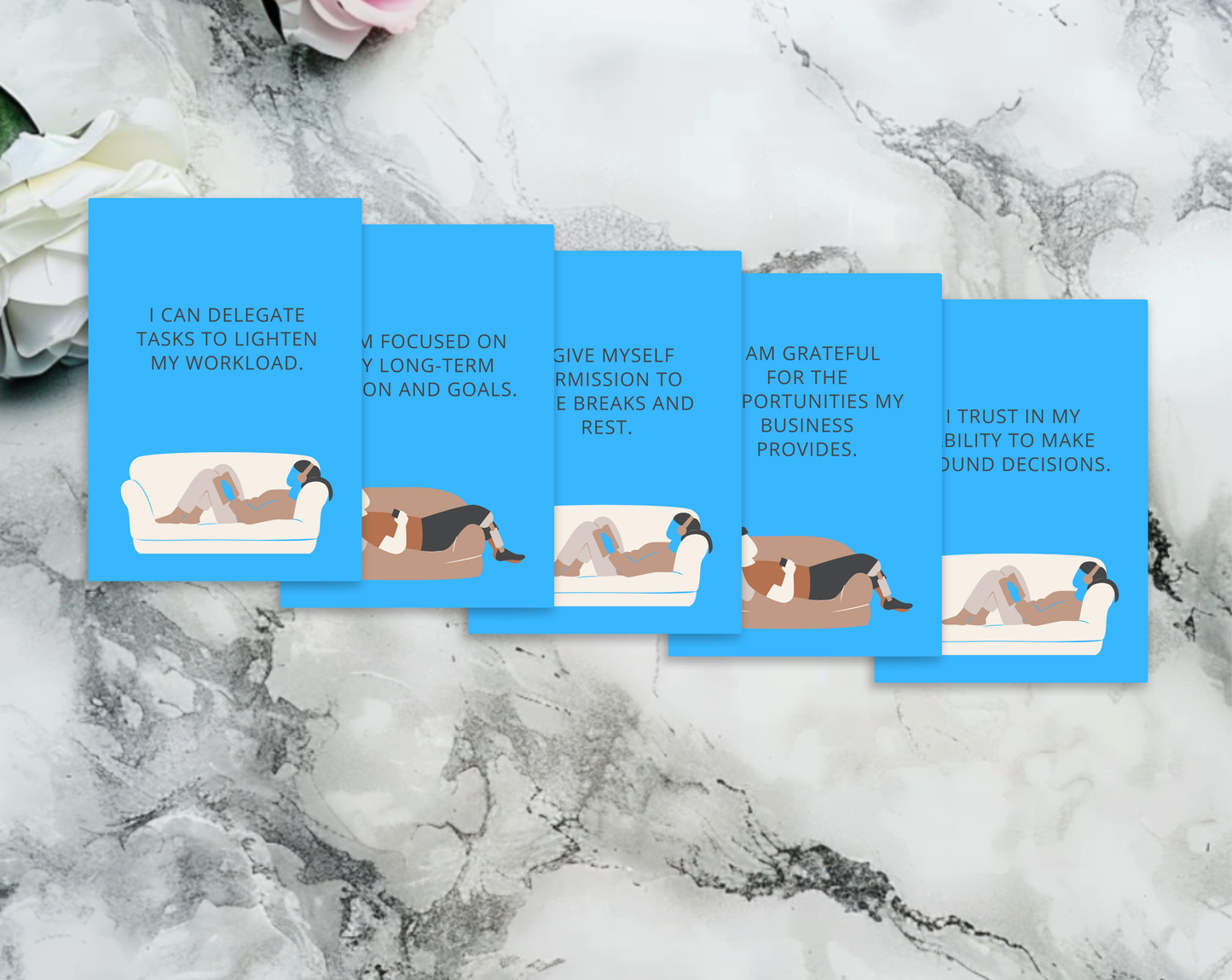 30 Business Burnout Affirmation Cards