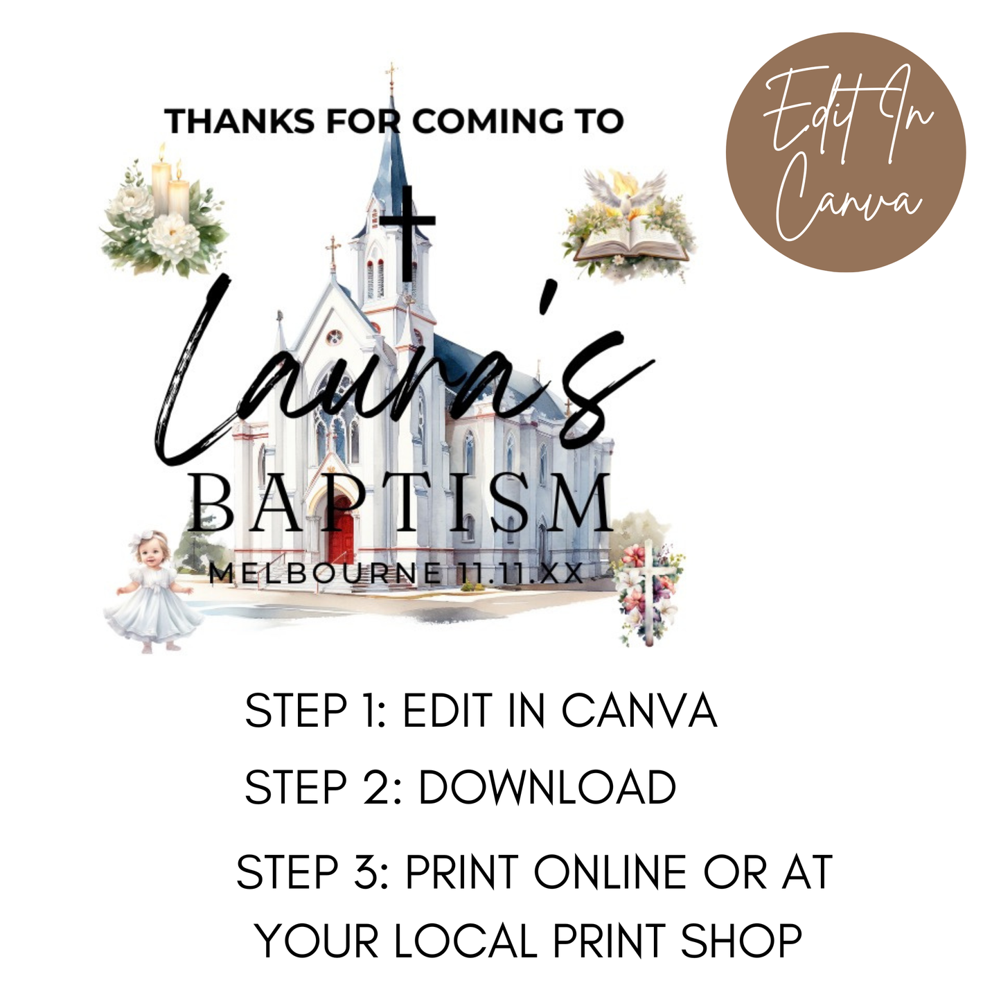Baptism Thank You Tag