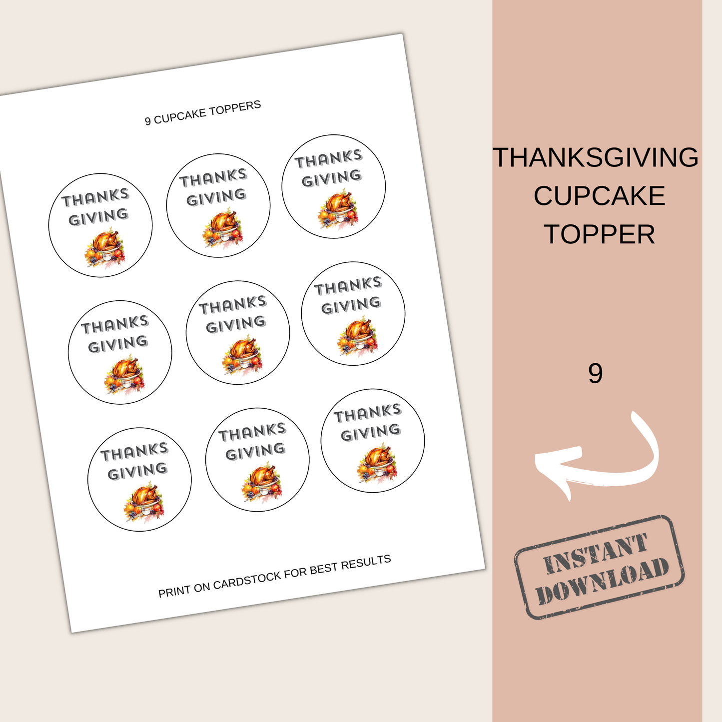 Thanksgiving Cupcake Topper