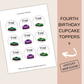 4th Birthday Party Cupcake Toppers Boy