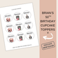 50th Birthday Cupcake Topper Man