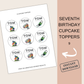 7th Birthday Cupcake Toppers Boy